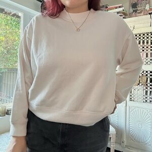 cream oversized crewneck from target